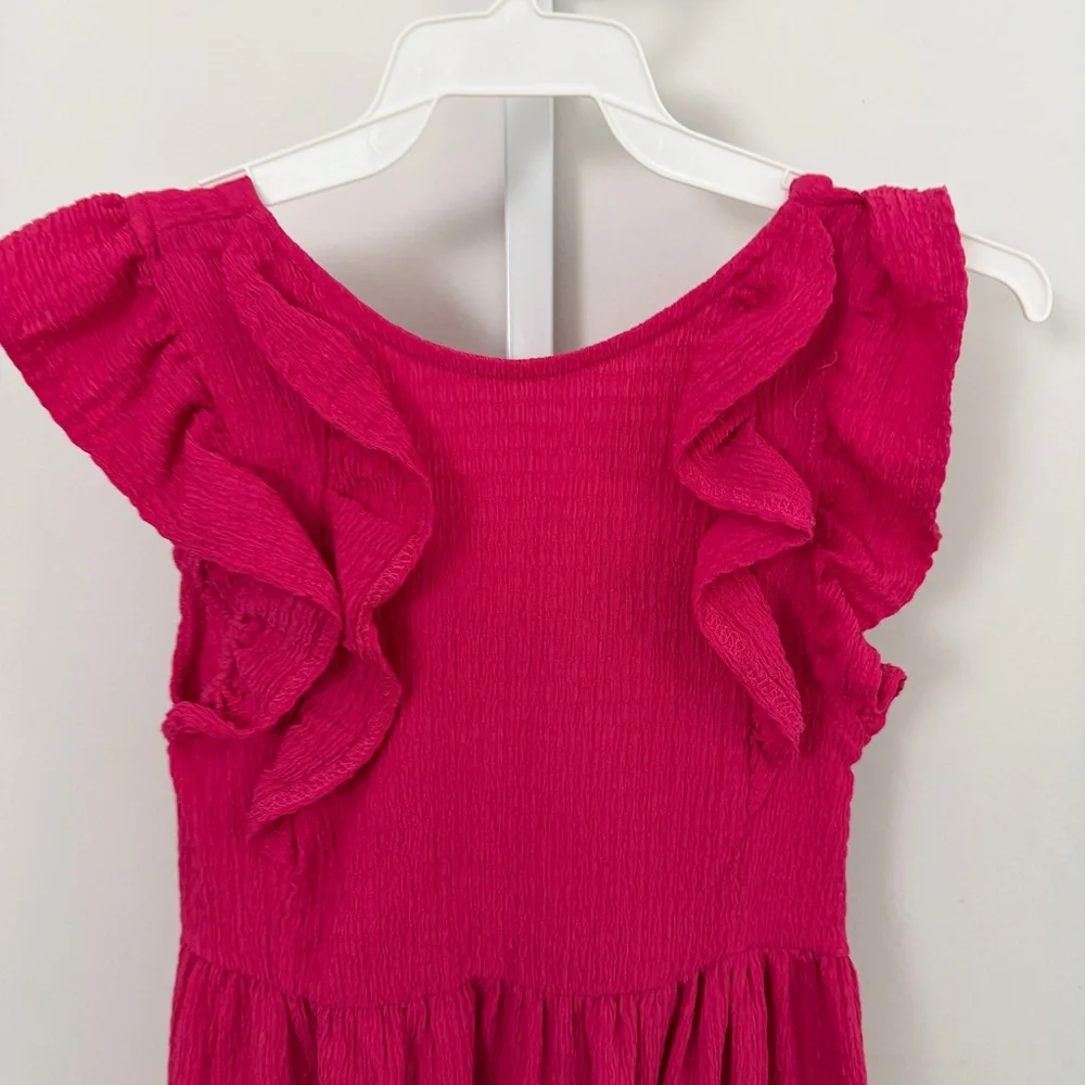 Zara Charming Pink Ruffle Sleeve Kids Dress size 10 170cm - Picture 2 of 4